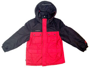 Boys ZeroXposur Coat Hooded Jacket Red Black Size Large (14/16) Zipper Pockets